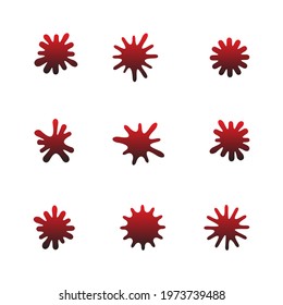 Colorful paint splatters.Paint splashes set.Vector illustration. Blood spot. 3D. EPS 10.