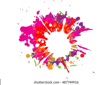 Colorful paint splatters.Paint splashes set.Vector illustration.