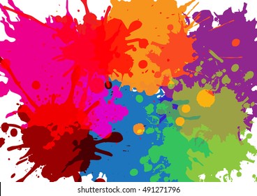 Colorful paint splatters.Paint splashes set.Vector illustration.