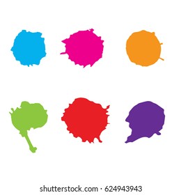 Colorful paint splatters.Paint splashes set.Vector illustration.