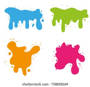 Colorful paint splatters.Paint splashes set.Vector illustration.