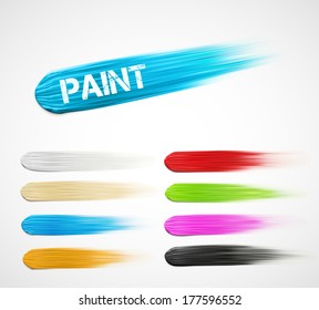 Colorful paint strokes. gradient mesh, eps 10.