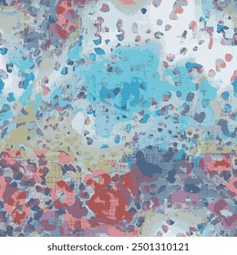 Colorful paint strokes. Pattern with spots and blobs of paint or ink. Vector hand drawn textures. Seamless abstract background.