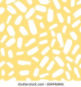 Colorful paint strokes. Pattern with spots and blobs of paint or ink. Vector hand drawn textures. Seamless abstract background. 