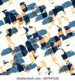 Colorful paint strokes. Pattern with spots and blobs of paint or ink. Vector hand drawn textures. Seamless abstract background.