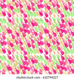 Colorful paint strokes. Pattern with spots and blobs of paint or ink. Vector hand drawn textures. Seamless abstract background.