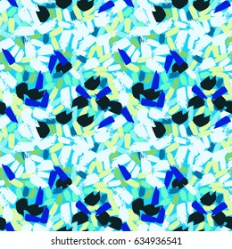 Colorful paint strokes. Pattern with spots and blobs of paint or ink. Vector hand drawn textures. Seamless abstract background.