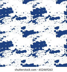 Colorful paint strokes. Pattern with spots and blobs of paint or ink. Vector hand drawn camouflage textures. Seamless abstract background.