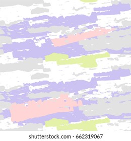 Colorful paint strokes. Pattern with spots and blobs of paint or ink. Vector hand drawn camouflage textures. Seamless abstract background.