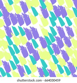 Colorful paint strokes. Pattern with spots and blobs of paint or ink. Vector hand drawn textures. Seamless abstract background.