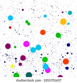 Colorful  paint. Vector white background.