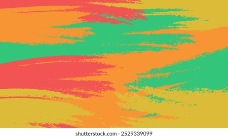 A colorful paintbrush strokes background. A bright colorful card texture. An abstract watercolor background with watercolor splashes. Paint strokes in green, yellow, orange and red colors.