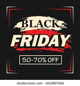 Colorful painted banner black friday