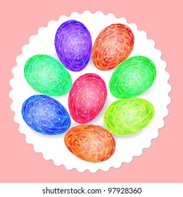Colorful painted easter eggs