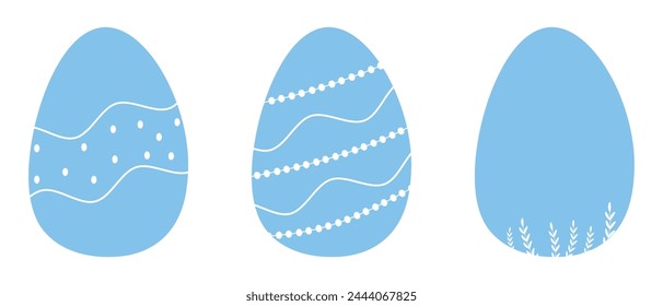 Colorful painted easter eggs vector flat design