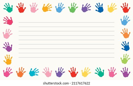 Colorful Painted Hands Of Little Children