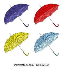 colorful painted umbrellas