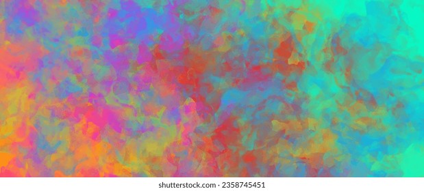 Colorful painted vector art background for cards, flyer, poster, banner and cover design. Abstract hand drawn textured illustration. Dirty grunge watercolor backdrop. Acrylic brush strokes texture.