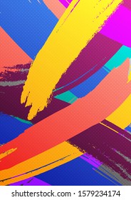 Colorful painting abstract art background. Oil painting on canvas. Color texture. Fragment of artwork. Spots of paint. Brushstrokes of paint. Modern art. Contemporary art. Colorful canvas.