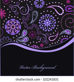colorful paisley background, vector