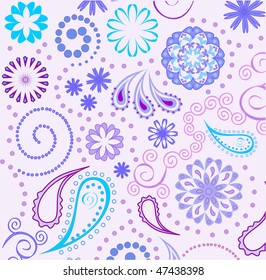 colorful paisley background, vector