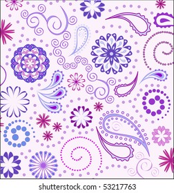 colorful paisley background, vector