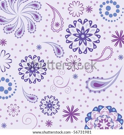 colorful paisley background, vector