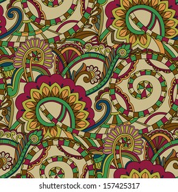 Colorful paisley pattern. Seamless background
