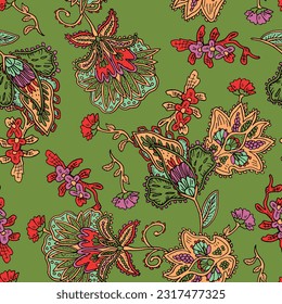 Colorful Paisley pattern for vibrant textiles and apparel