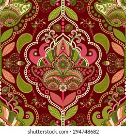 Colorful paisley seamless pattern