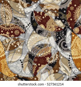 Colorful Paisley seamless pattern. Original decorative backdrop