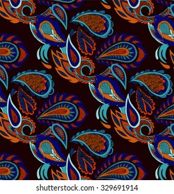 Colorful paisley-style vector artistic pattern.