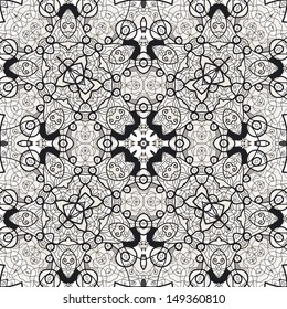Colorful paisley-style vector seamless pattern. Tribal ethnic seamless low colors black dominated