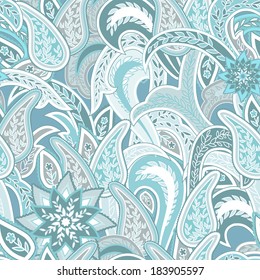 Colorful paisley-style vector seamless pattern. Vector illustration