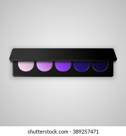 Colorful palette with eye shadows. Vector illustration.