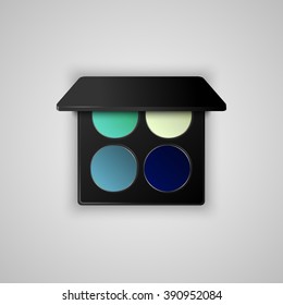 Colorful palette with eye shadows. Vector illustration.