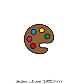 Vector colorido del icono de la paleta. Paleta de estilo plano aislado sobre un fondo blanco - Vector de valores.