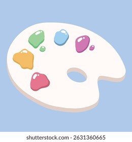 Colorful Palette with Mixed Paints for Art and Painting Illustration