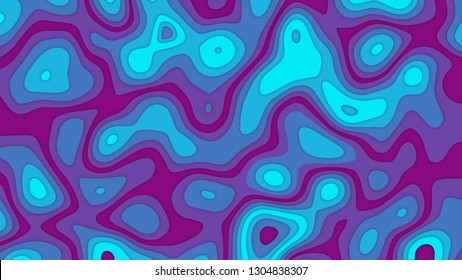 Colorful Palette Paper Cut 3D Vector Abstract Background. Vivid Blue Liquid Wallpaper