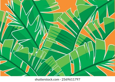 Colorful Palm Leaves Pattern Background