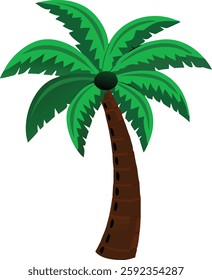 Colorful palm tree editable logo icon stock vector image sign symbol isolated on a white background. flat design for web or mobile app