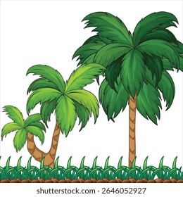 A colorful palm tree retro art vector  Premium AI-generated vector