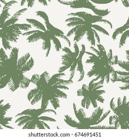 Colorful Palm Tree Seamless Pattern. Vector illustration