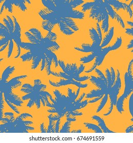 Colorful Palm Tree Seamless Pattern. Vector illustration