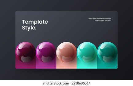 Colorful pamphlet design vector concept. Isolated realistic balls company cover template.