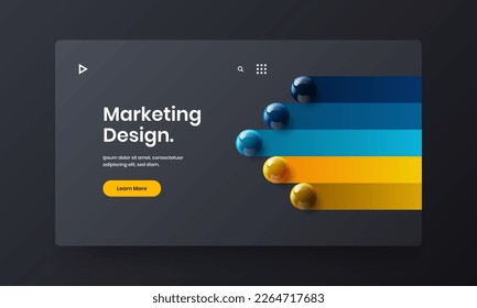 Colorful pamphlet vector design illustration. Bright realistic balls company cover layout.