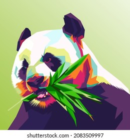 Colorful panda bear illustration vector