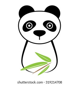 Colorful Panda vector icon. Isolated on white background