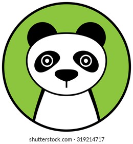 Colorful Panda vector icon. Isolated on white background