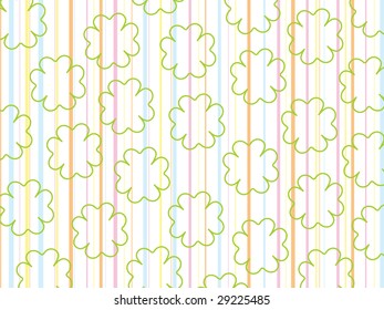 colorful panel line background with clover shape